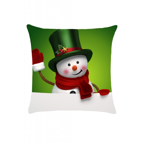 ウェルカム クリスマス デジタル 雪だるま プリント 枕カバー cc0614-9