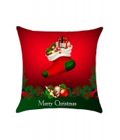 レッド & グリーン クリスマス ソックス ギフト 枕カバー cc0646-3