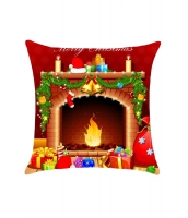 クリスマス 暖炉柄 リネン 枕カバー cc0662-22