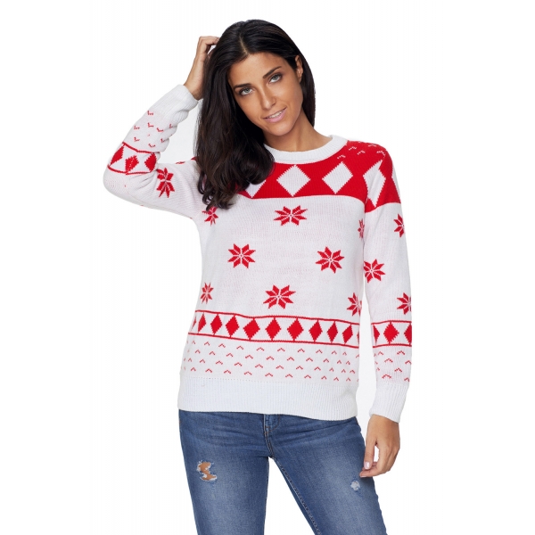 ホワイト 3D クリスマス セーター cc27787-1