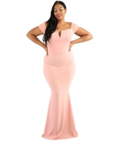 ピンク 大きいサイズ 袖 コラム ドレス lc61613-10
