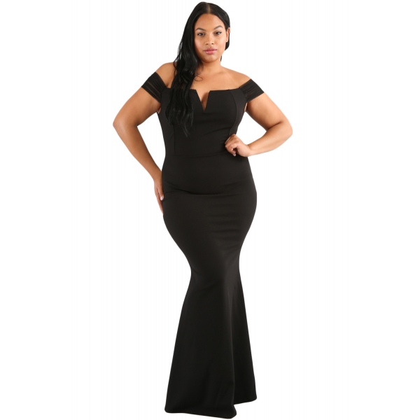ブラック 大きいサイズ 袖 コラム ドレス lc61613-2