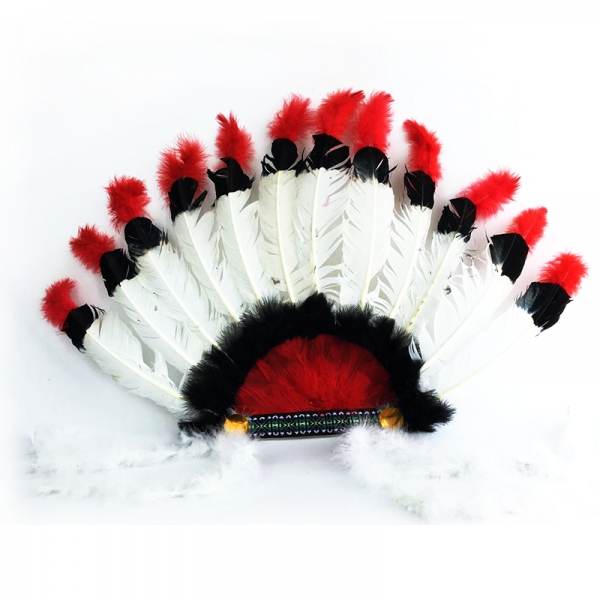 インディアン帽子 コスプレ小道具 帽子 部族長老 白 qx10030-1