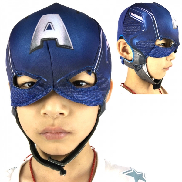 キャプテン・アメリカ/スティーブ・ロジャース アベンジャーズ フードマスク 布製 子供用 qx10036-6