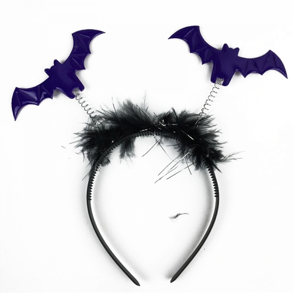 コスプレ小道具 ハロウィン用品 ダークパープル蝙蝠 カチューシャ qx10038-9