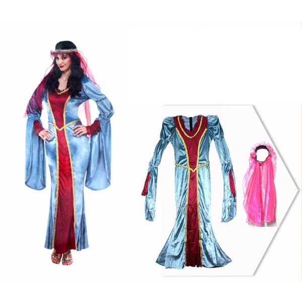 古代ローマ コスチューム 貴族衣装 ドレス+ヘッドピース 2点セット qx10074-4
