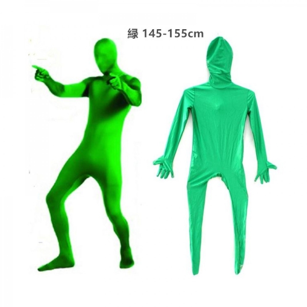 コスチューム フードマスク付きジャンプスーツ 緑 145-155cm qx10137-11
