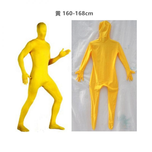 コスチューム フードマスク付きジャンプスーツ 黄 160-168cm qx10137-7
