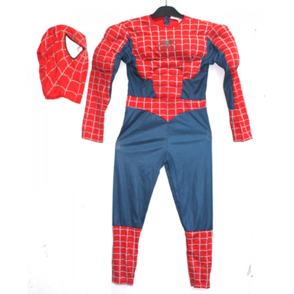 スパイダーマン コスチューム 7-9歳児 ジャンプスーツ+マスク 2点セット qx10161-14
