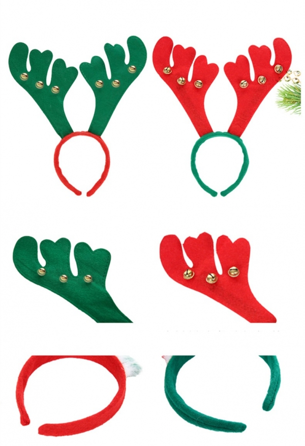 【即納】クリスマス トナカイ 角 カチューシャ tk-xm0114-1【カラー：緑角】【サイズ：フリー】